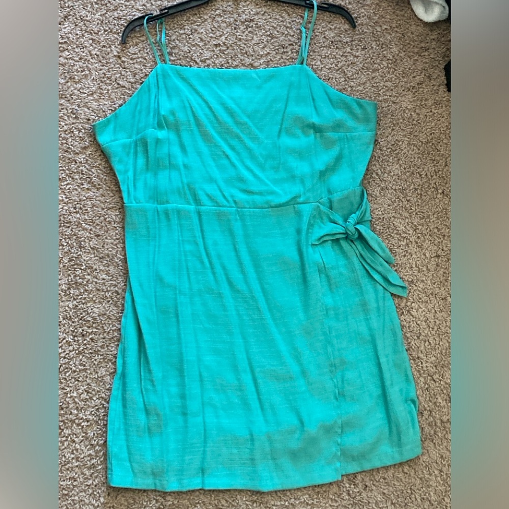 NineWest green wrap dress size L